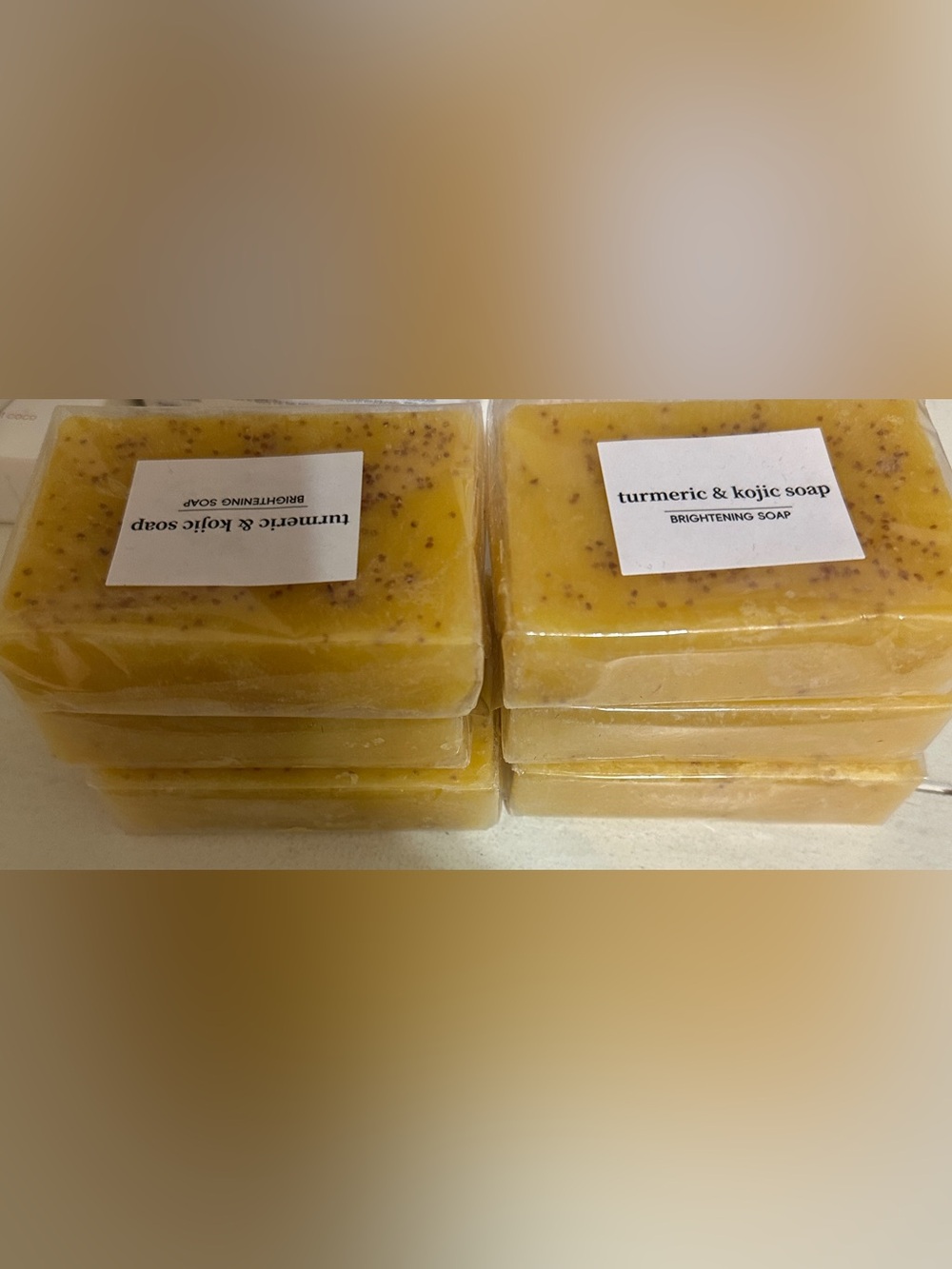 6pc Turmeric & Kojic Brightening Soap Set + 2 Soap Bags